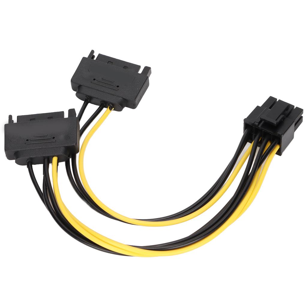 2-teiliges Stromkabel, Dual 15-poliger SATA-zu-PCIE 8-poliger GPU-Netzadapter für Computerzubehör