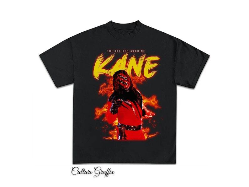 Kane T-shirt black, WWE The Big Red Machine Tee, WWE Kane merchandise Unisex T-Shirt L
