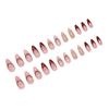 3D Gold French Style Fake Nails 24 Pieces Set With Metallic Decorations For Parties Weddings