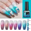 Bouncing Warm Glitter Powder Broken Diamond Glue, Bright And Explosive Glitter Phototherapy Glue Removable Color-Changing Nail Polish Glue Set