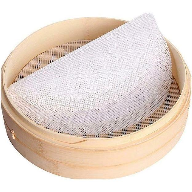Stohua 5 pcs Non Stick Silicone Steamer Liners Mesh Mat Round Pad for Bamboo Steamer, Reble,Flexible-11 Diameter