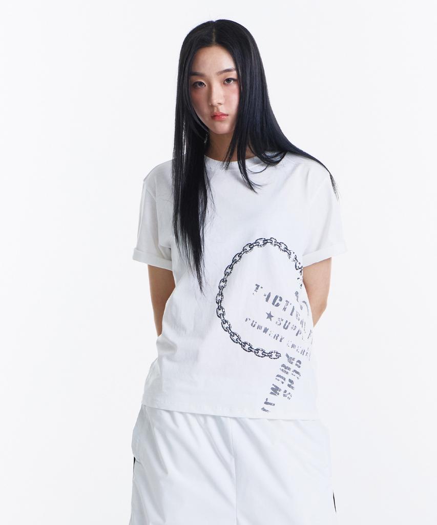 Gicheol Low Chain T-Shirt (White)