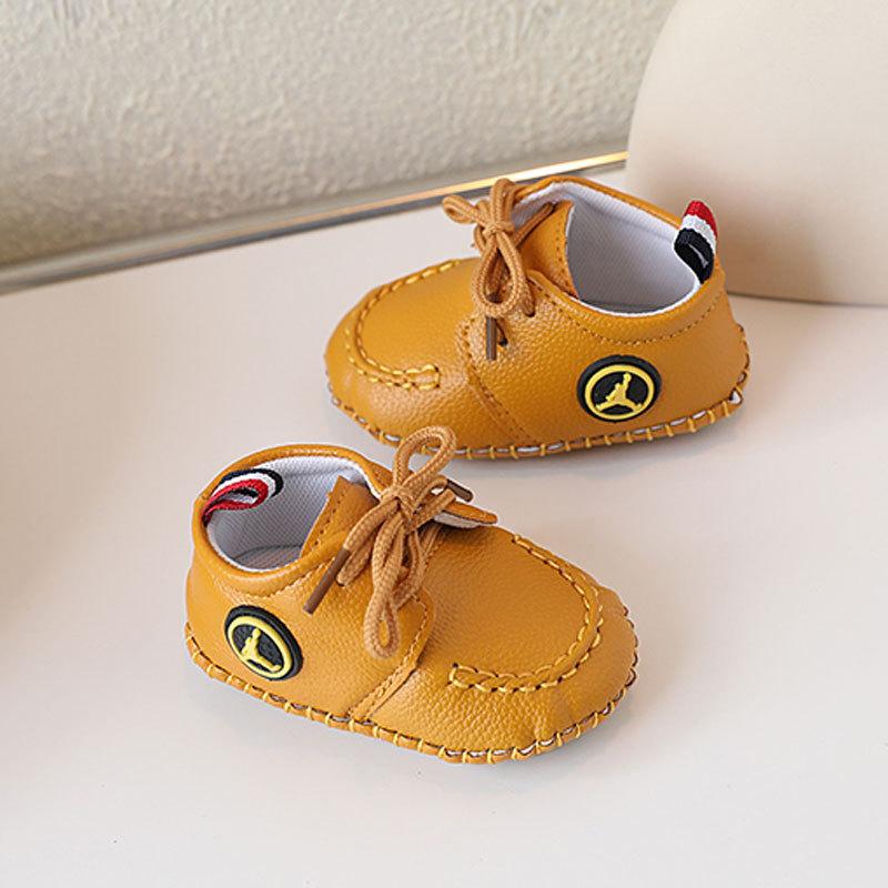 Boys and Girls Toddler Shoes Children Soft-soled Baby Shoes Spring and Autumn 0-1 Years Old Small Leather Shoes Lace-up Single