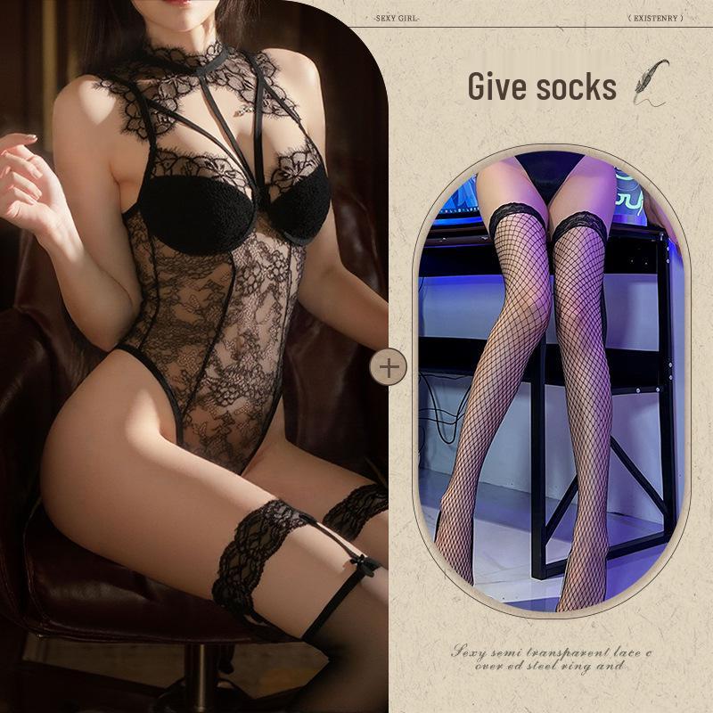 Long Night Mesh Pure Desire Slimming Bodysuit with Open Crotch - Sexy Lingerie