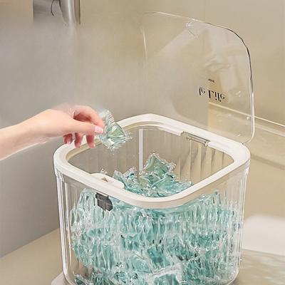 Laundry Pod Storage Wonder Laundry Powder Storage Box Bucket Can Press-type Dishwashing Pod Sealed Special Storage Box