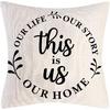 Farmhouse Decorative Pillow Covers Set of 4 Home Sweet Home pirational Quotes FarmhouseThrow Pillow Covers Cushion Cover 18 x 18 Inch for Sofa