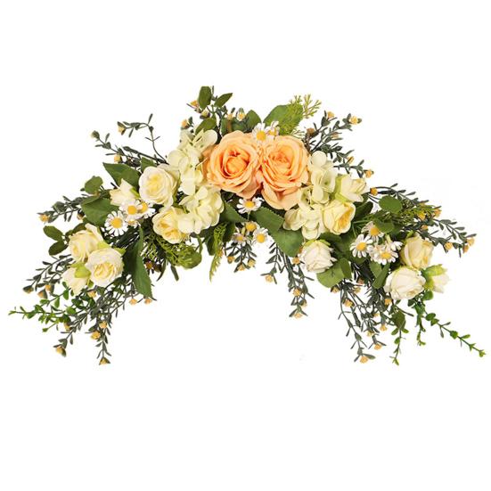 

Декоративный Искусственный Цветок Яркий Эстетичный Венок на Дверь Искусственный Шелк Гирлянда из Роз Дом