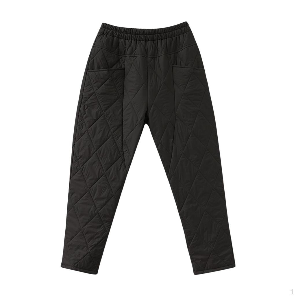 Winter Warm Compression Snow Pants High Waist Elastic Comfortable for Outdoor Workout Cycling