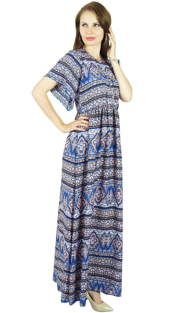 Bimba Women Black Classic Chic Style Maxi Dress Long Gown Elastic Waist