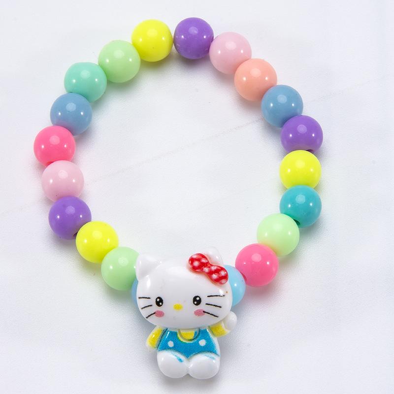 Trendy Cartoon Beaded Bracelet Lovely Princess Style Handmade Wristband Gift for Girls