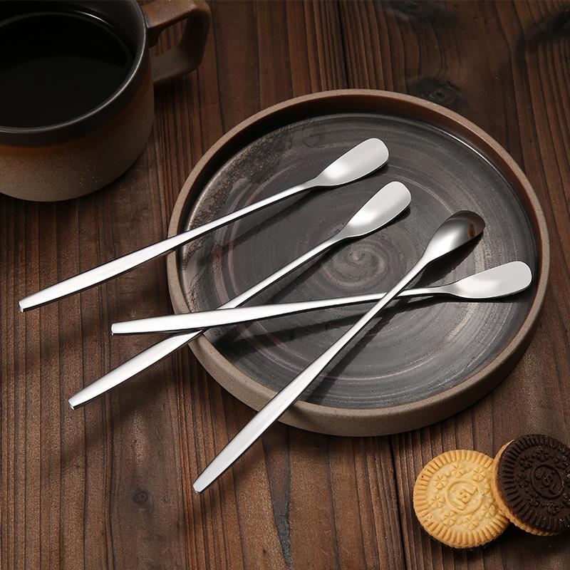 16.9cm Long Handled Stainless Steel Ice Cream Dessert Tea Spoon Colorful Coffee Spoon Dinnerware Flatware Kitchen Tools 1Pcs