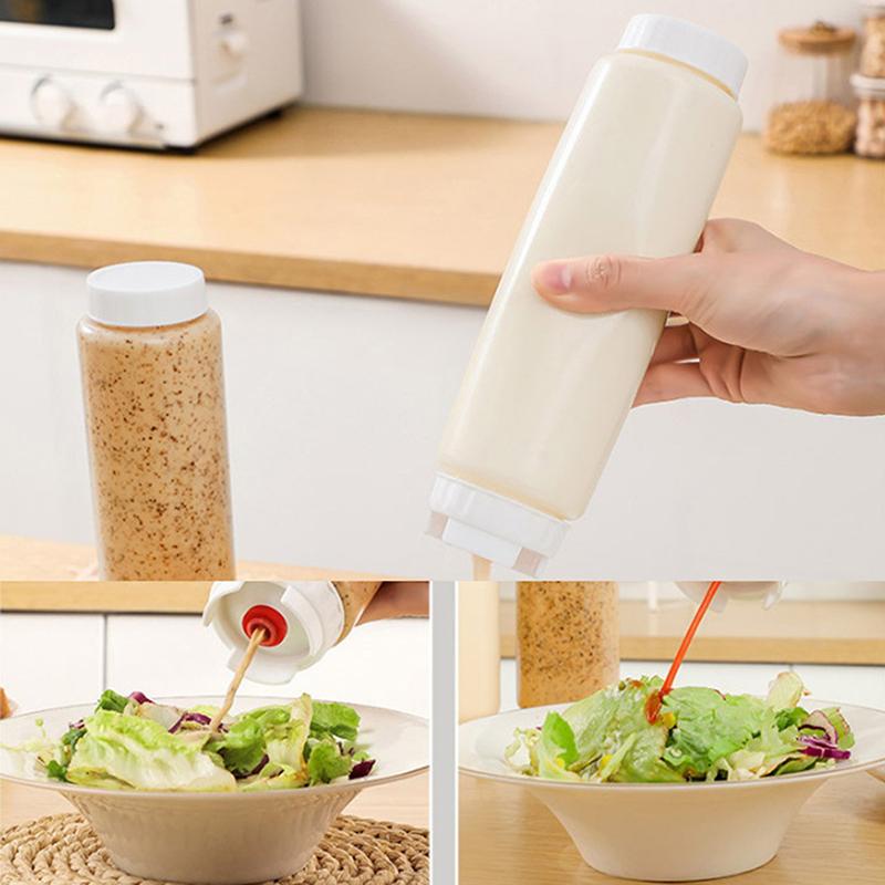 Sauce Dispenser Large Capacity Double Head Squeeze Bottle Kitchen Olive Oil Bottle Dispenser Storage Bottle Kitchen Utensils