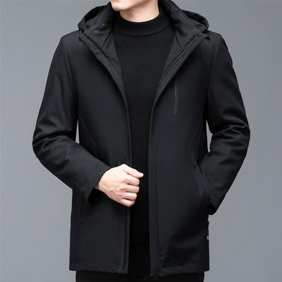 Men's Down Jacket Mid-length Middle-aged Thickened Warm Winter New Style Removable Liner Men's Casual Jacket Men's Clothing