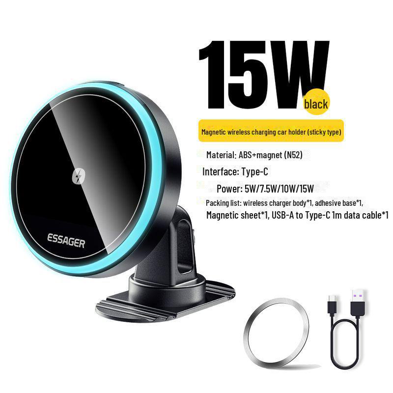 Essager 15W Magnetisches Kabelloses Autoladegerät: Luftauslass & Saugnapf-Handyhalterung