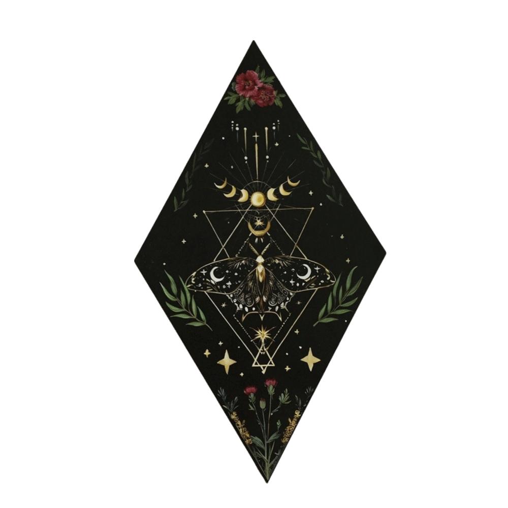 Dark Style Wooden Wall Decor Sun Moon Wall Art Sign Wall Mounted Board  Gothic Style