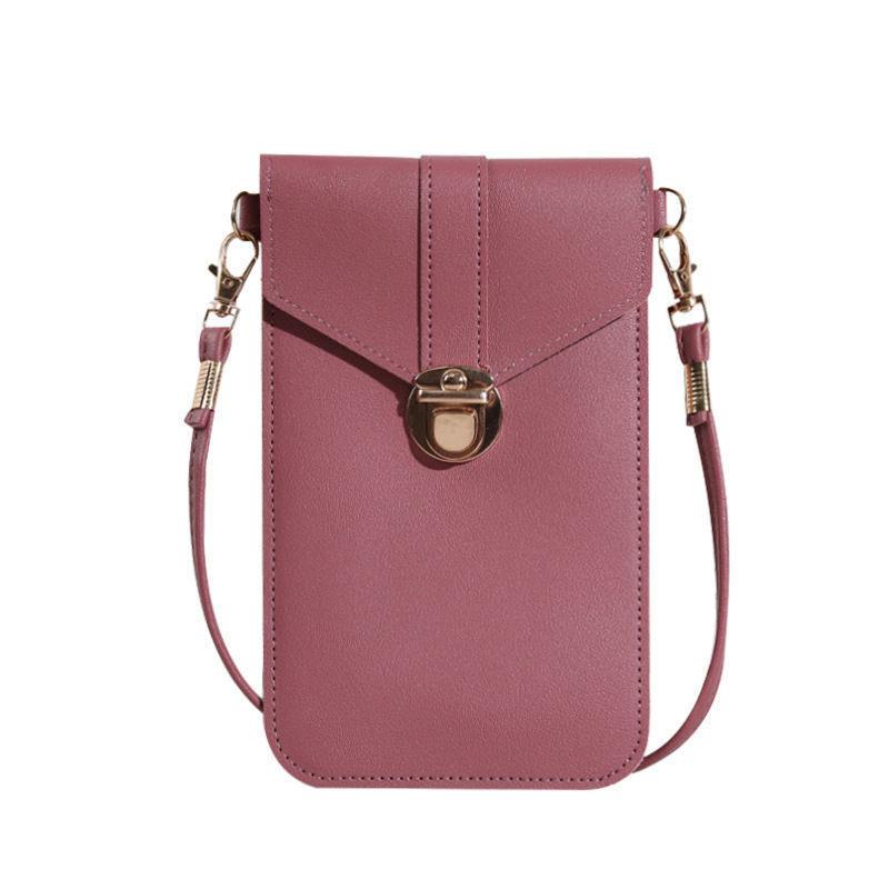 Stylish And Versatile Pu Phone Bag For Women Touchscreen Hook Mini Fashionable Student Multipurpose Wallet Arrival)