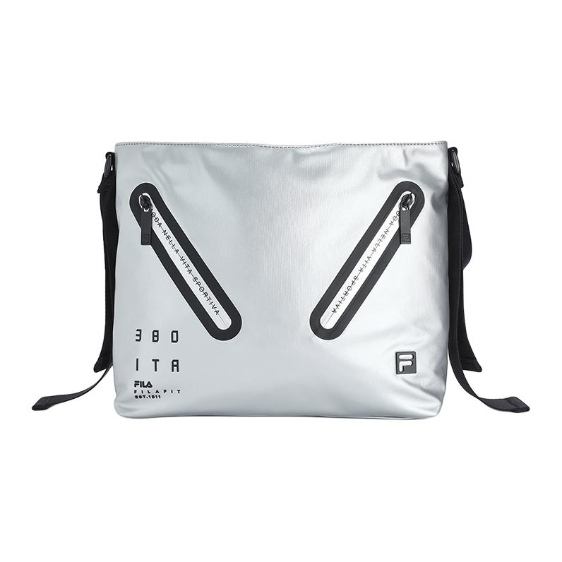 

Новая тканевая сумка кроссбоди FILA, сумка через плечо унисекс, металлик серебристый A13U431132FSV 35.1*14.0*26.4CM