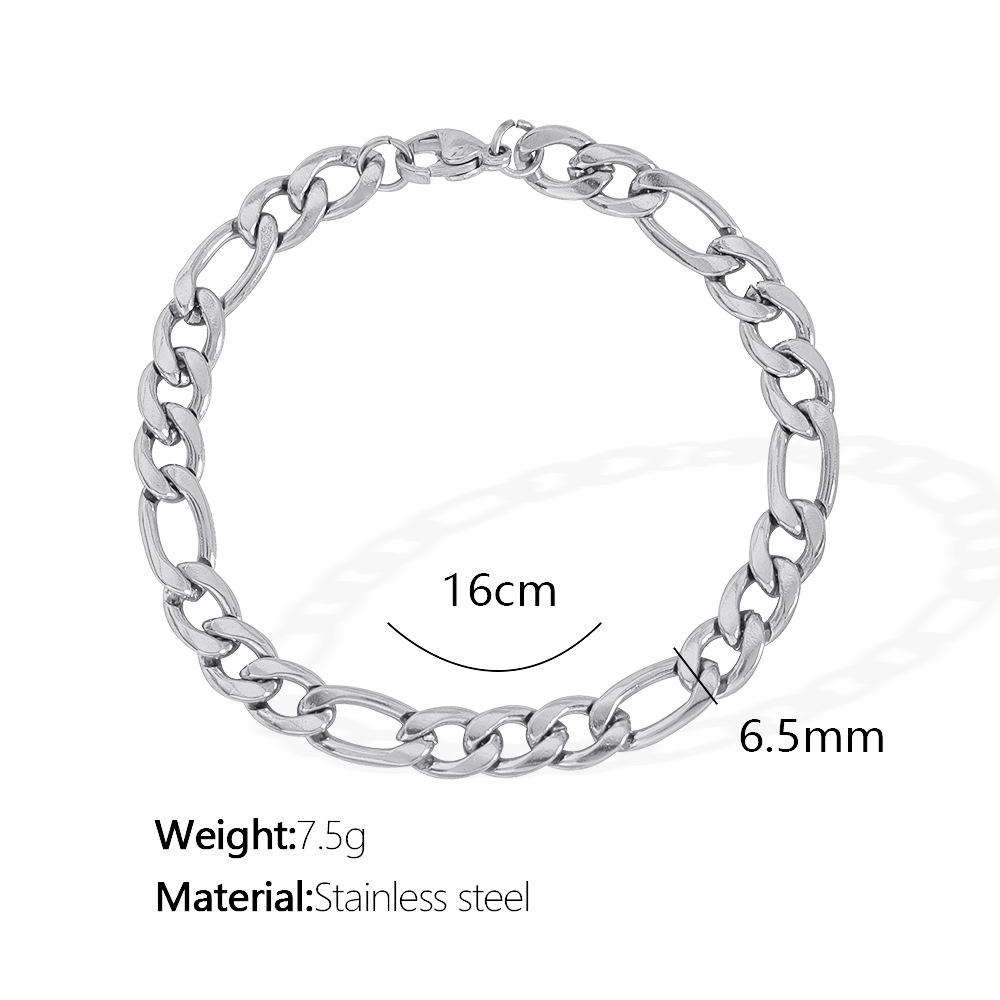 Mode Luxe Léger Figaro Chaîne Cubaine Bracelet en Acier Titane Tempérament Polyvalent Simple Personnalité Bracelet