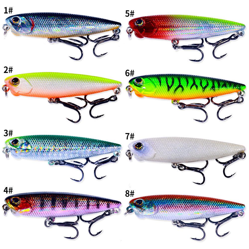Submerged Pencil Lure Bait Set6.5cm6g8No. Blood Groove Hook Hard Bait Freshwater and Saltwater Universal Fake Fish Bait