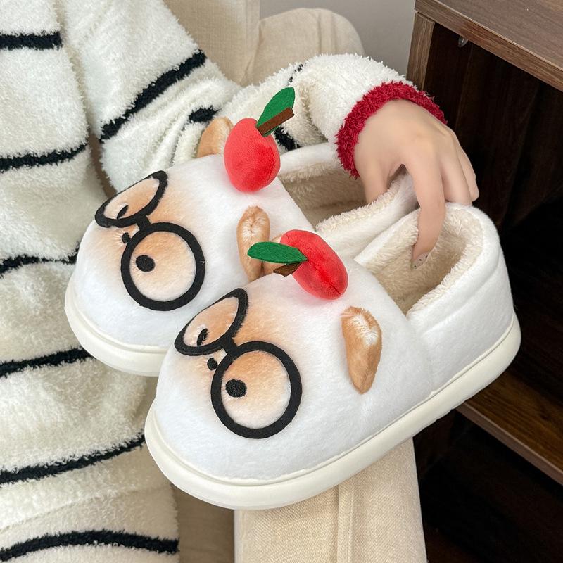Cute fish cotton slippers autumn and winter new indoor home non-slip plush warm outer cotton shoes