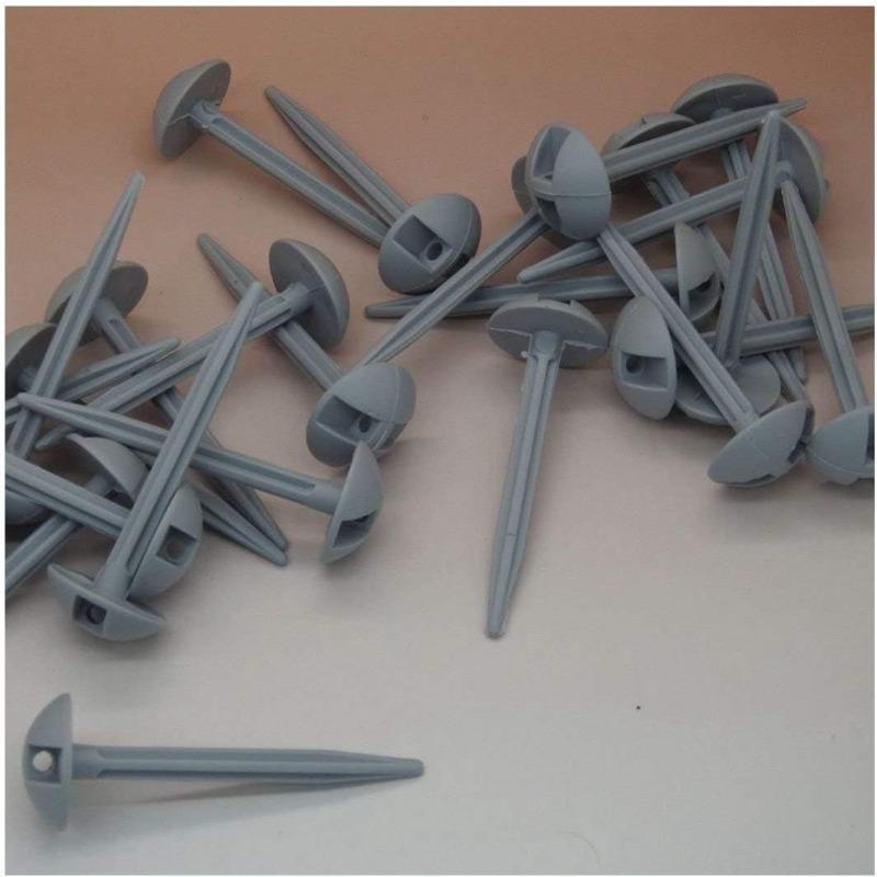50pcs Plastic Tent Pegs Mushroom Domed Carpet Pegs Grey Garden Nails Hot Sale 95mm Tent