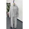 Autumn Winter European And American Half Zipper Stand Up Hoodie Set Solid Color Loose Casual Two Piece Set