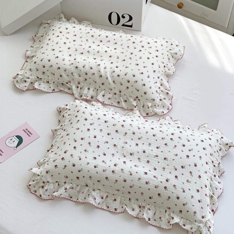 Cotton Kids Pillowcase Girls Use 30x50cm 35x55cm 40x60cm Pure Printed With Ruffle Trim Princess Style