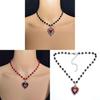 Modern Heartshaped Pendant Necklace For Women With Alloy Material And Gothic Style