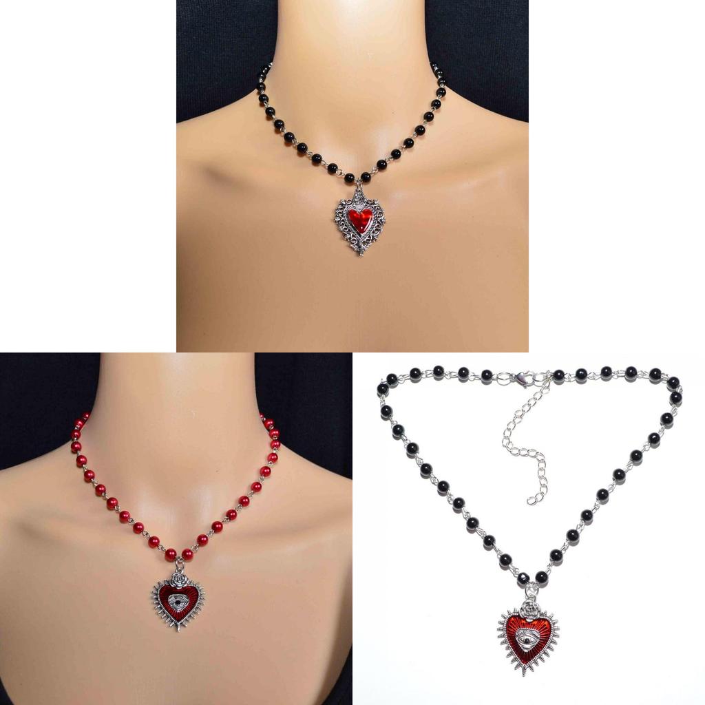 Modern Heartshaped Pendant Necklace For Women With Alloy Material And Gothic Style