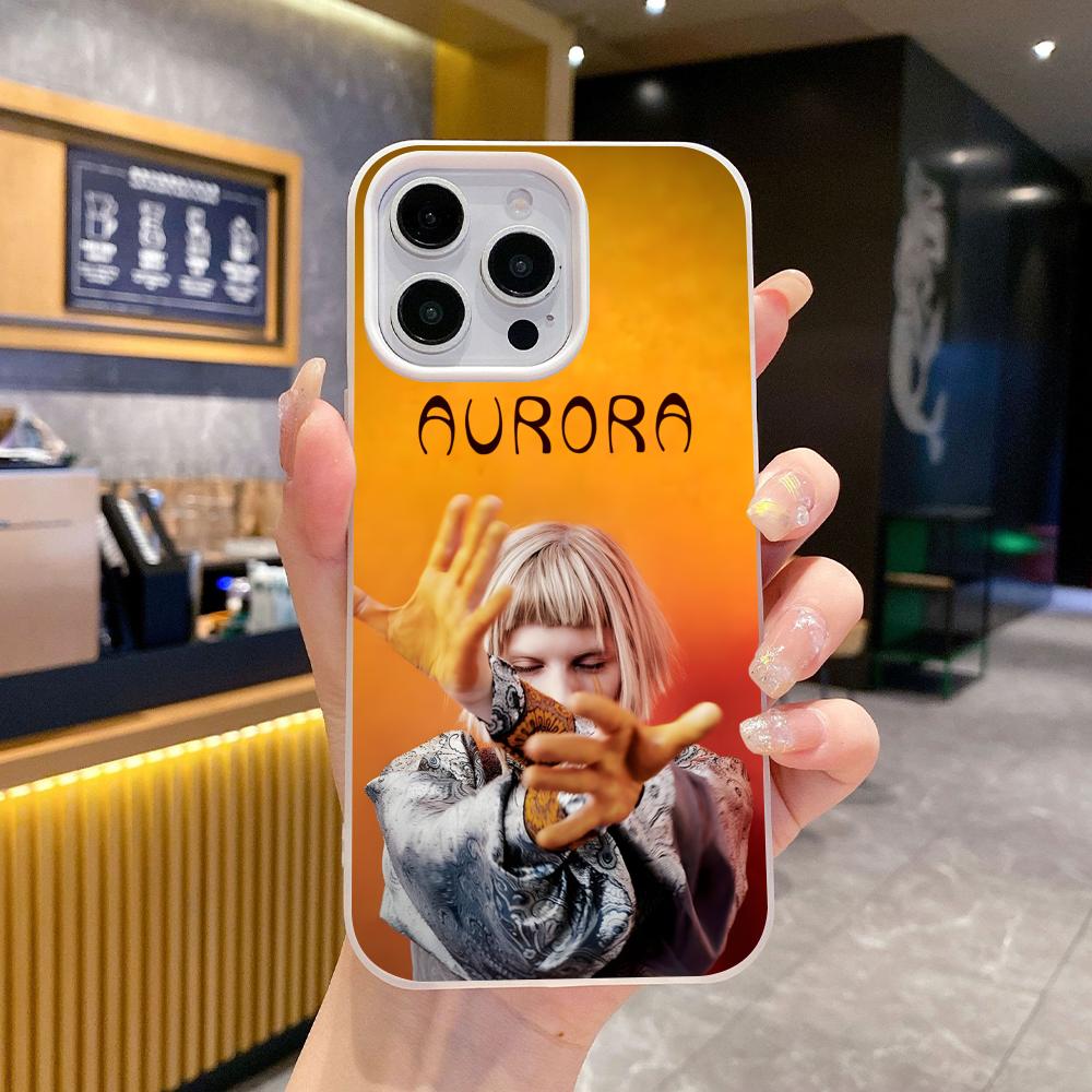 Aurora Aksnes Jelly Double layer White Mobile Phone Case for iPhone 17 16 15 14 13 12 11 Air Pro Max Plus Protective
