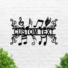 Personalized Music Notes Metal Sign, Music Note Decor, Music Room Decor, Studio Room Bar Decor