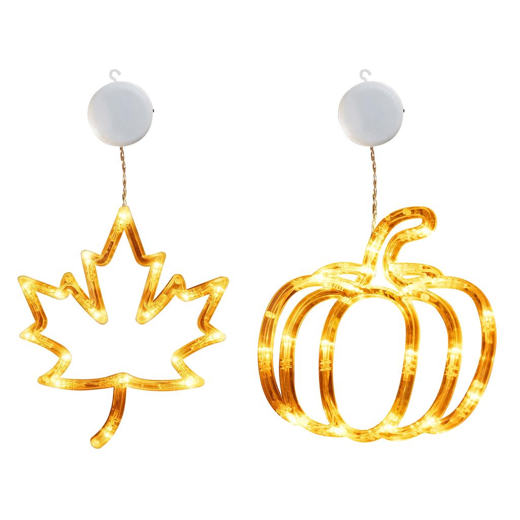 Fall Decor Window Lights with Suction Cup Halloween Window Lights Battery Operated Halloween LED Lights Halloween Decorations