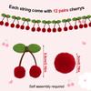 Pompom Balls Cherry Garland Kids Girl Birthday Party Banner DIY Fruit Wall Hanging Decoration Christmas Baby Shower Home Decor