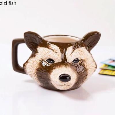 Waschbär Keramik Wasserbecher Kaffeetassen Nachmittagstee Tassen Milchteetasse Frühstückstasse Milchbecher Saftbecher Kaffeetassen