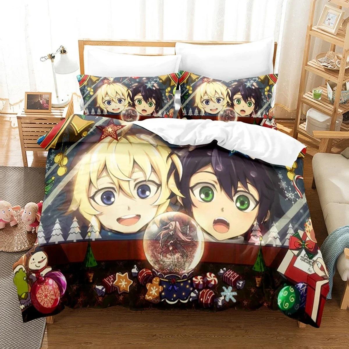 

Comforter Anime Seraph Of The End Mikaela Bedding Set Boys Girls Twin Queen Size Bed Kids Adult Home Textileextile Comforter (quilt)-EU Single(135*200cm)3pcs