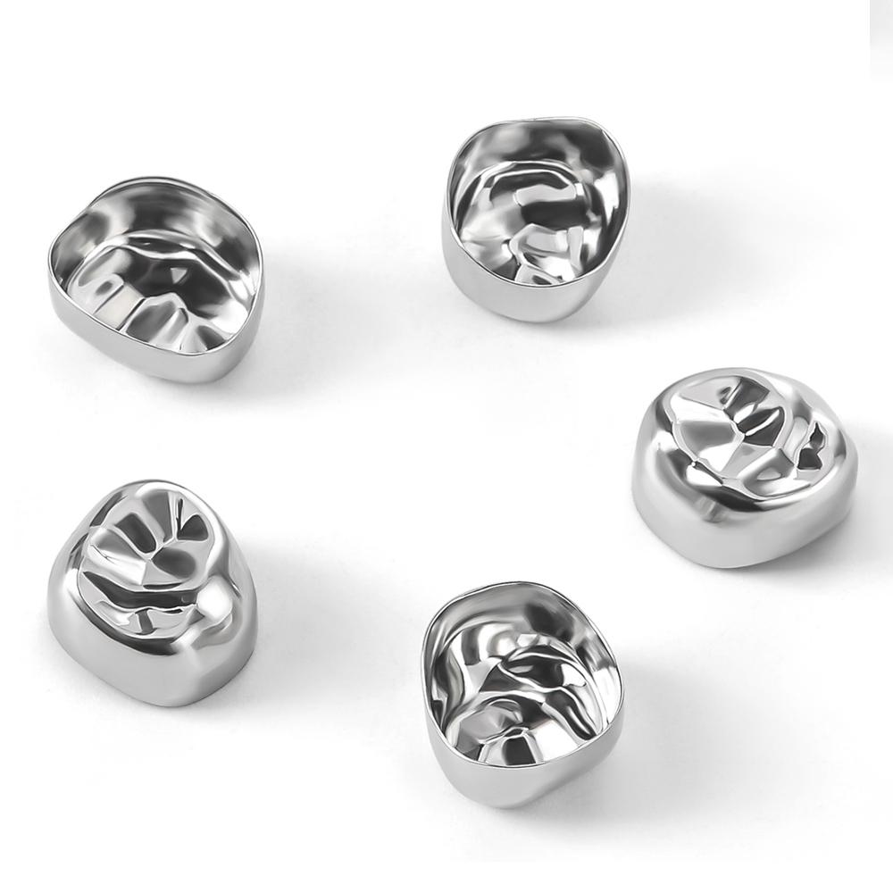 5Pcs Dental Crowns Preformed Metal Crown Stainless Steel Temporary Crowns Dentistry Orthodontic Material Therapy Tools