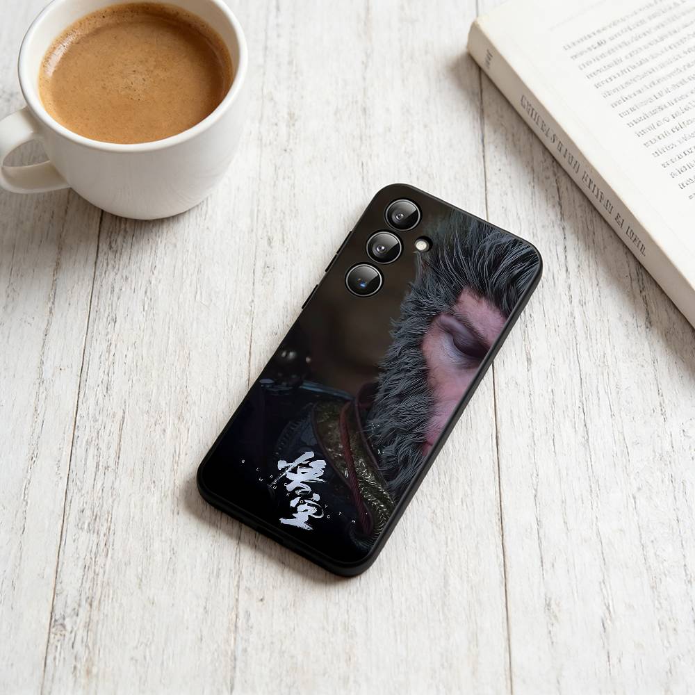 Black Myth Wukong Phone Case Black Silicone Soft For Samsung Galaxy A73,A72,A71,A70,A53,A52,A51