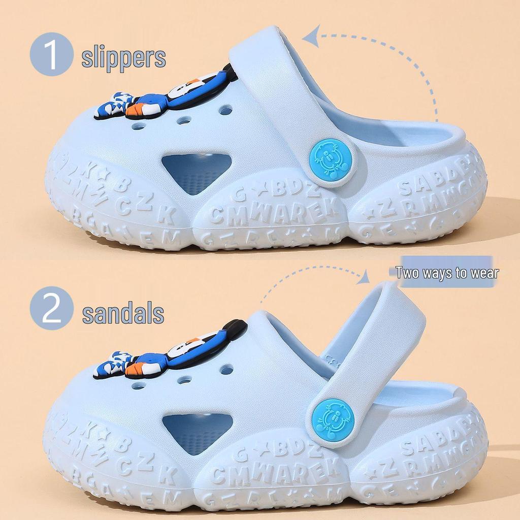 Bobodou Summer Boys' Lightweight Non-Slip Indoor Clog Shoes for Toddlers and Kids