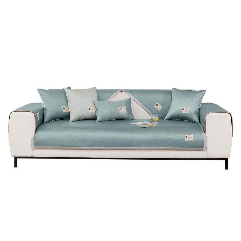 Summer Mat Sofa Cushion Simple Ice Silk Sofa Cover All-Inclusive Universal Non-Slip Sofa Seat Cushion Rattan Mat Cover