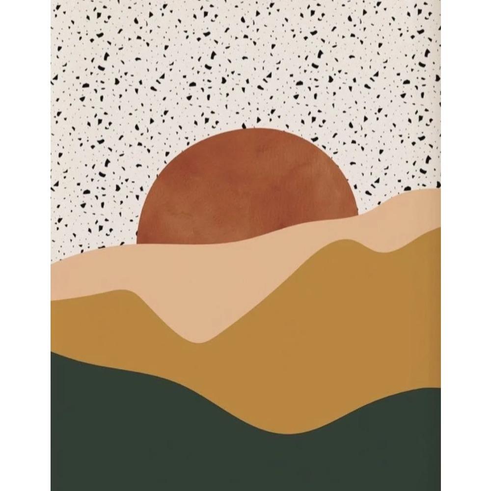 Mid Century Modern Boho Chic Poster Vintage Abstract Beige Line Art Print Canvas Painting Wall Art Trendy Living Room Home De
