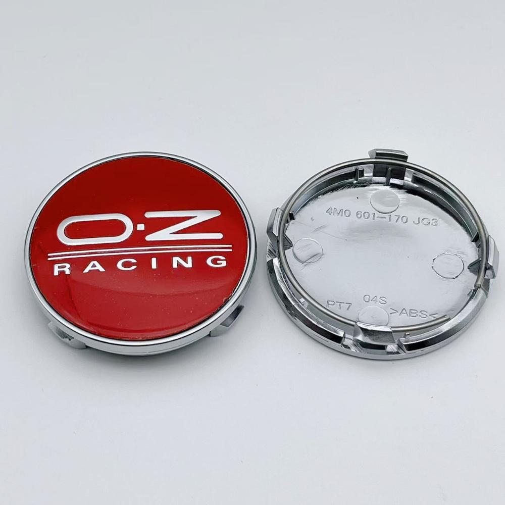4 Stück 61MM ( 56MM Innendurchmesser) Auto-Radnabendeckel Mit O.Z OZ Racing Logo Plakette Räder Nabenkappe Felgennabenkappe Abdeckung Ersetzen Auto Zubehör