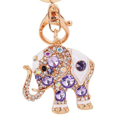 Raffinata Elefante Thailandese Intarsiato con Pietre Preziose Elegante Ciondolo Regalo per Amici Portachiavi Anello Portachiavi Ciondolo per Borsa