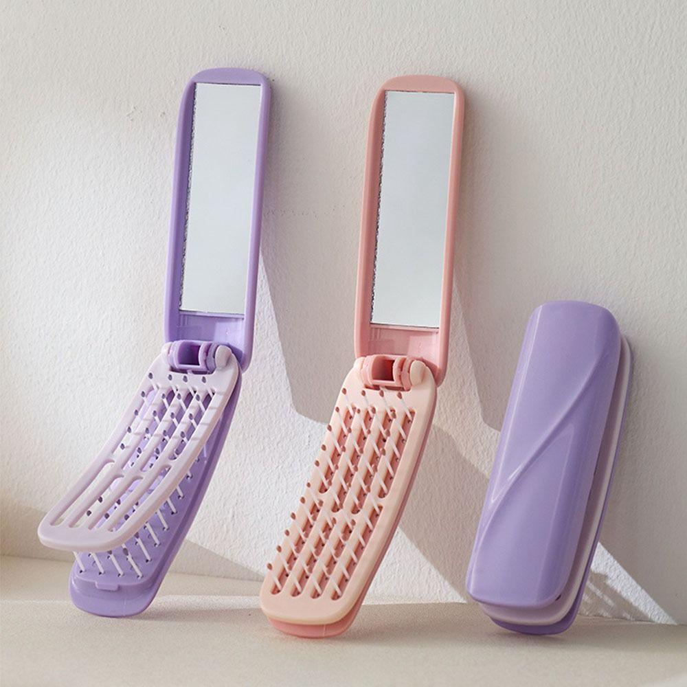 Cu Oglindă Pliabilă de Buzunar Oglindă Pieptene Autocurățare Mini Perie de Masaj pentru Păr pentru Toată Lumea Să O Folosească