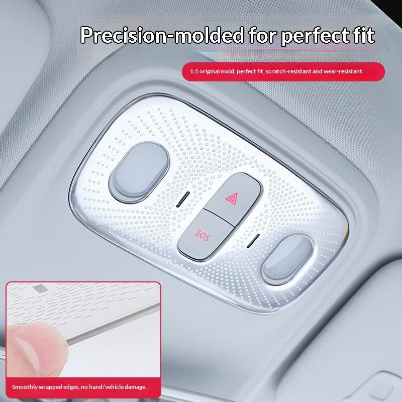 Fit For Leapmotor B10 Car Roof Reading Light Frame Emergency Light Anti Scratch Decorative Cover Metal Sticker Car Essential