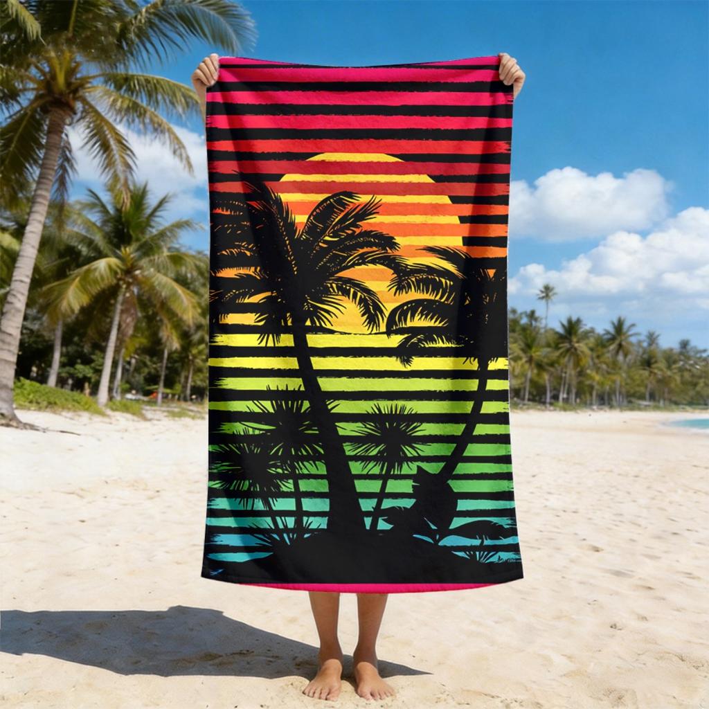 Toalla de Playa Palmera de Reggae Impresión 2D Unilateral Secado Rápido Suave Microfibra para Playa Piscina Spa Viaje Decoración Tropical Regalo