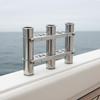 Stainless Steel Boat Rod Holder Wall Mount Fishing Pole Stand Heavy Duty 3Tube Rack for