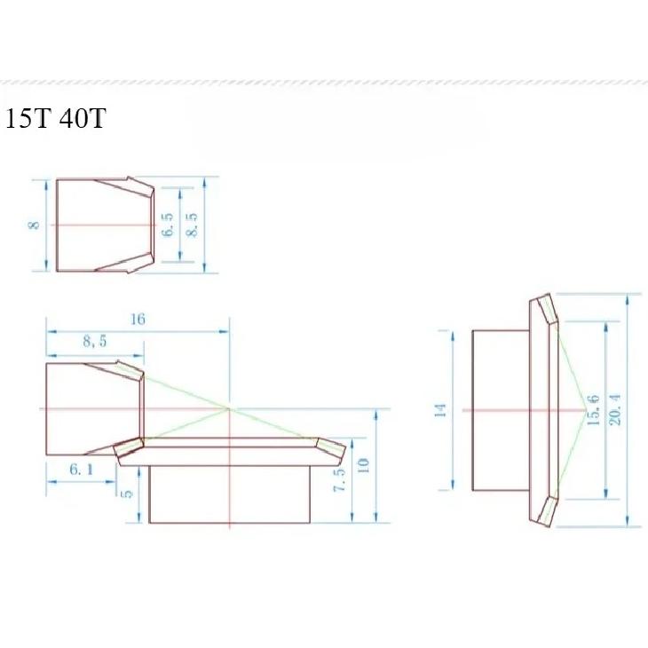 Messing Keglehjulsæt med Høj Præcision 0,5 Modul 1:2:1 Forhold 20T/40T, 90-Graders Retvinklet Drev til Mekanisk Transmission
