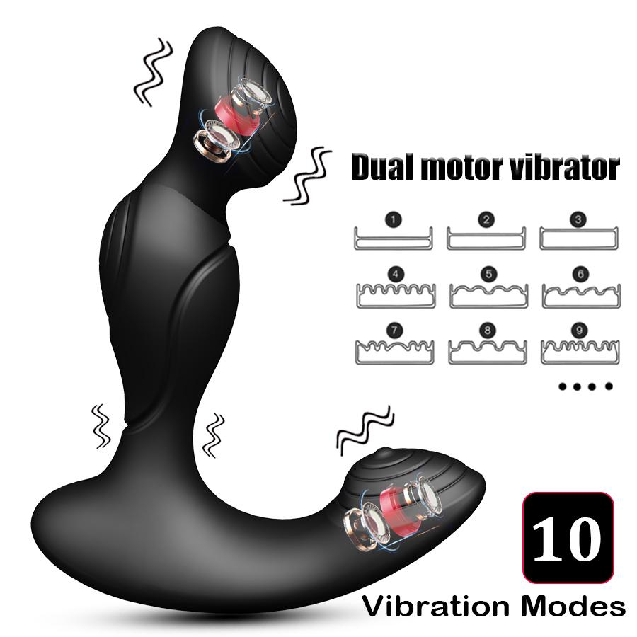 Male Prostate Massage Vibrator remote control dual motor Anal Plug Silicone  Male Masturbator Adult Sex Toys for Men