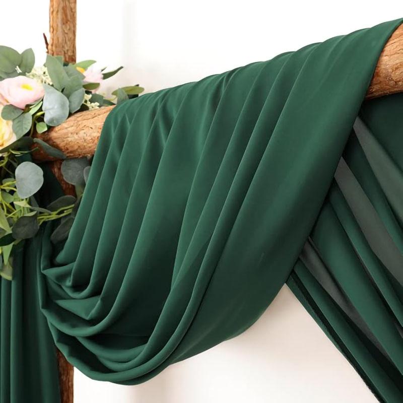 Dark Green Chiffon Wedding Arch Draping Fabric Sheer Curtains Drapery Ceremony Reception Backdrop Curtain Party Swag Christmas