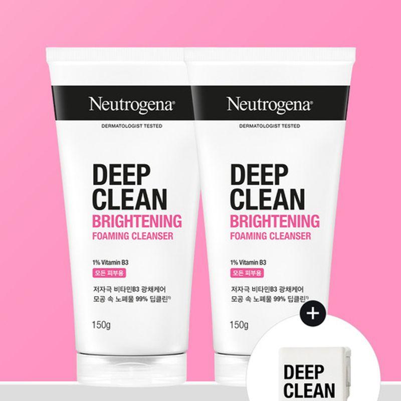 НЕЙТРИГЕНА (Зажим для труб) Neutrogena Deep Clean Осветляющая пенка для умывания 150гx2 (Tube Clip) Brightening Foaming Cleanser 150gx2